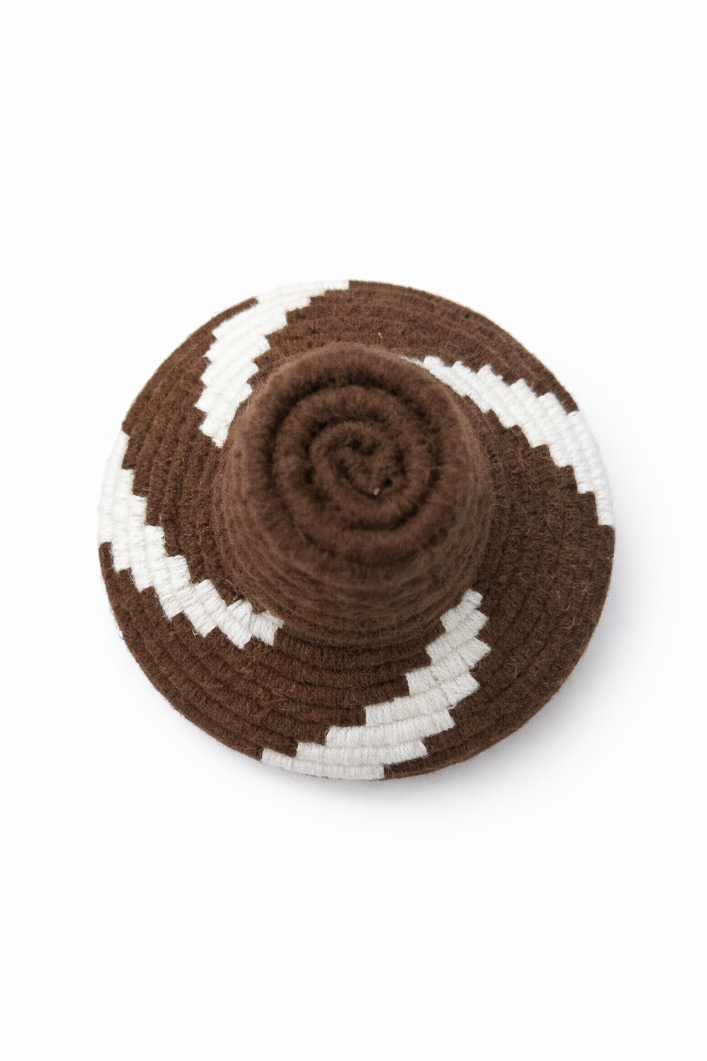 Panier tressé spirale marron