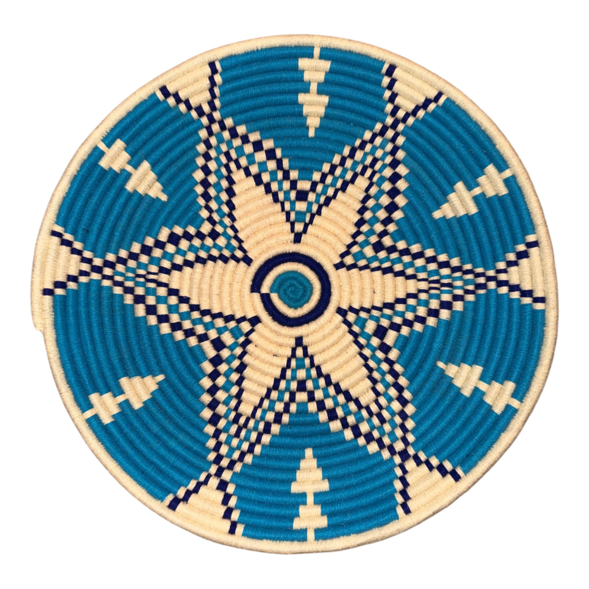 Panier rond tressé, mural ou à poser – 47 cm