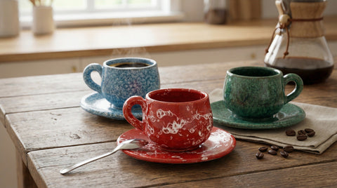 Ceramic Espresso Cups & Saucers