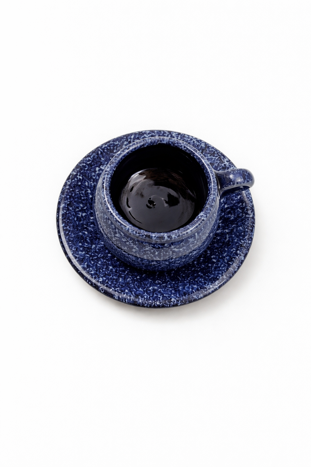 Tasse à espresso et soucoupe en céramique bleue – 100 ml