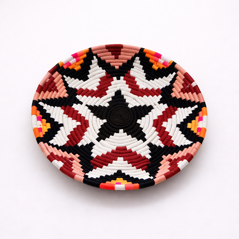 Round Woven Basket 18.5 inches Decorative Basket for Wall or Table Decor