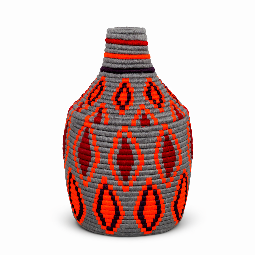 Panier tressé Diamant orange