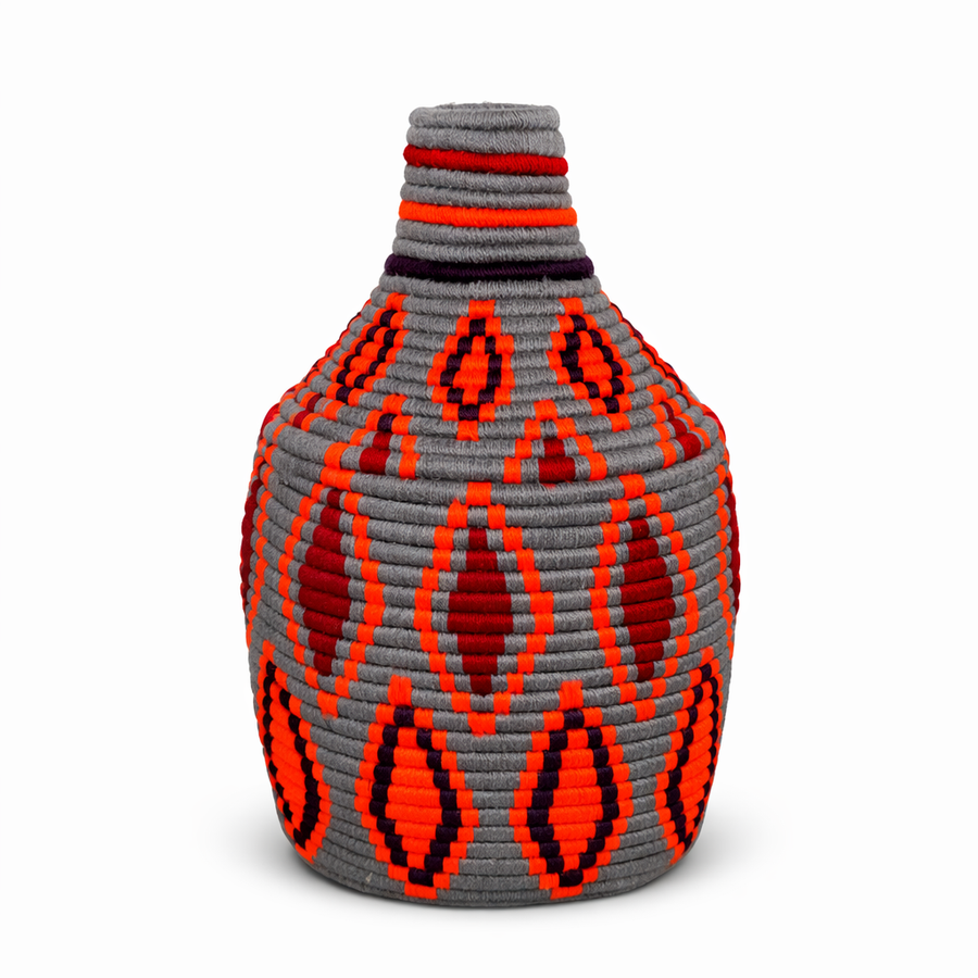 Panier tressé Diamant orange
