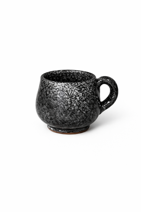 Glänzende Keramik Espressotasse mit Untertasse – 100 ml