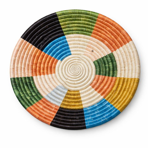 African Wall Basket 13.8 Hanging Woven Wall Decor – Handmade Wicker Basket