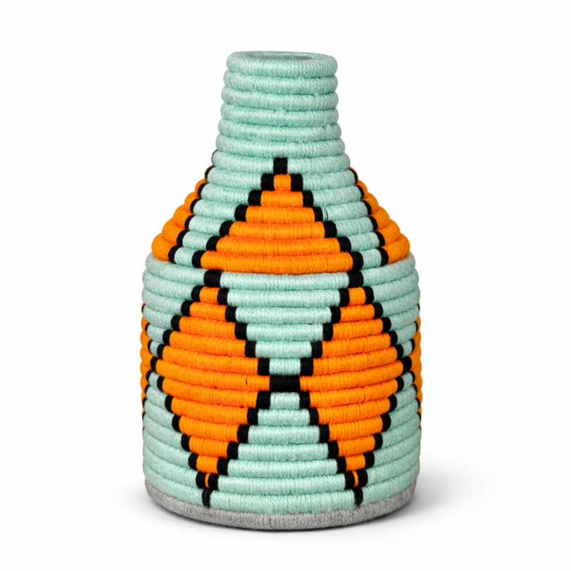 Panier tressé vert menthe