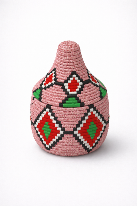 Wicker Basket with Lid – Handwoven Decorative Basket