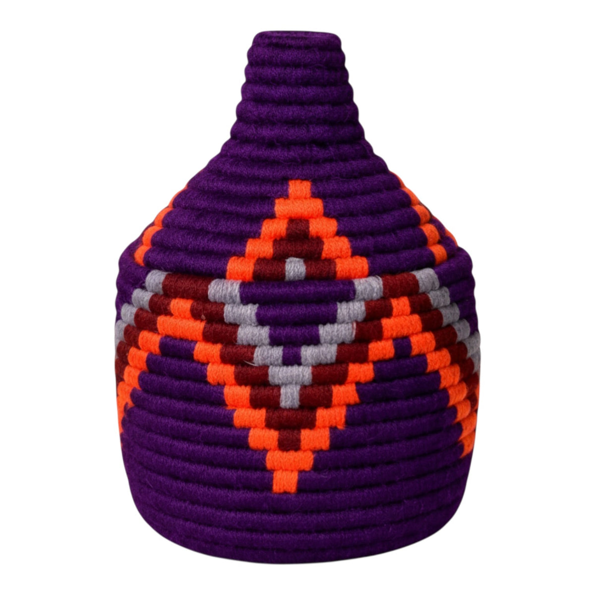 Panier tressé zigzag violet