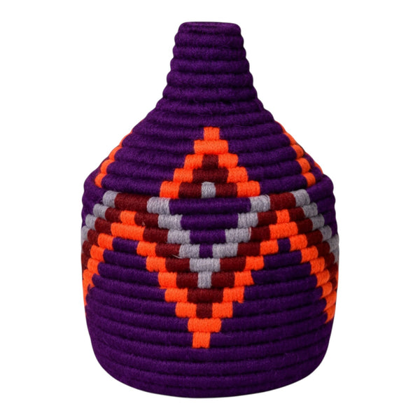 Panier tressé zigzag violet