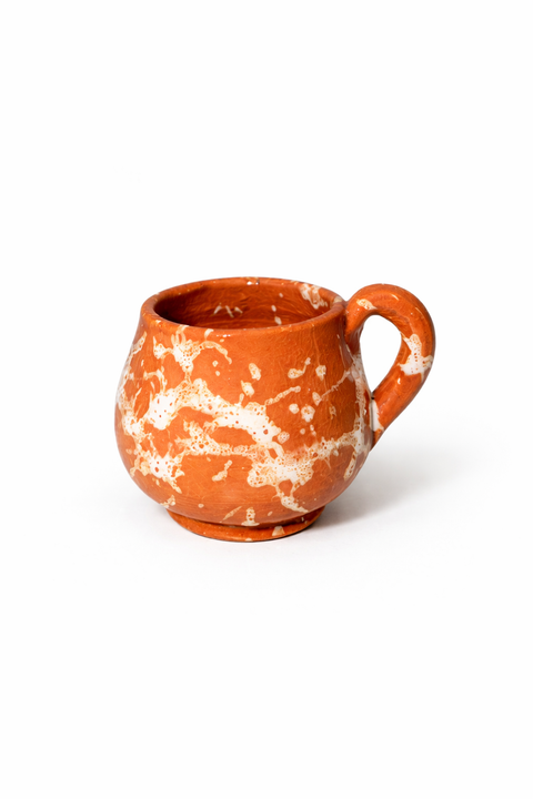 Glänzende Keramik Espressotasse mit Untertasse – 100 ml