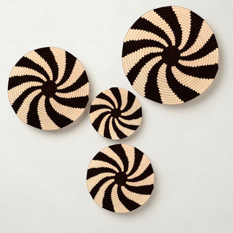 
Black Natur Spiral Geflochtenes Wandkorb Set