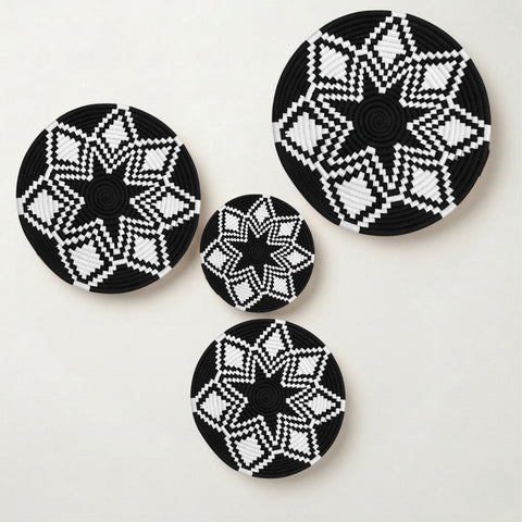 
Black Natur Spiral Geflochtenes Wandkorb Set