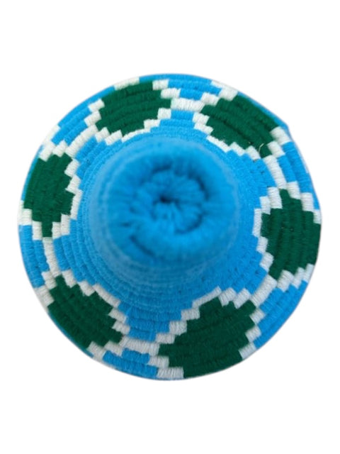 Panier Tressé Mosaïque Océan – Décoration Bohème Artisanale Tissée Main