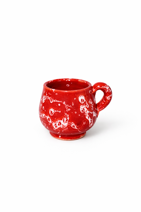 Glänzende Keramik Espressotasse mit Untertasse – 100 ml