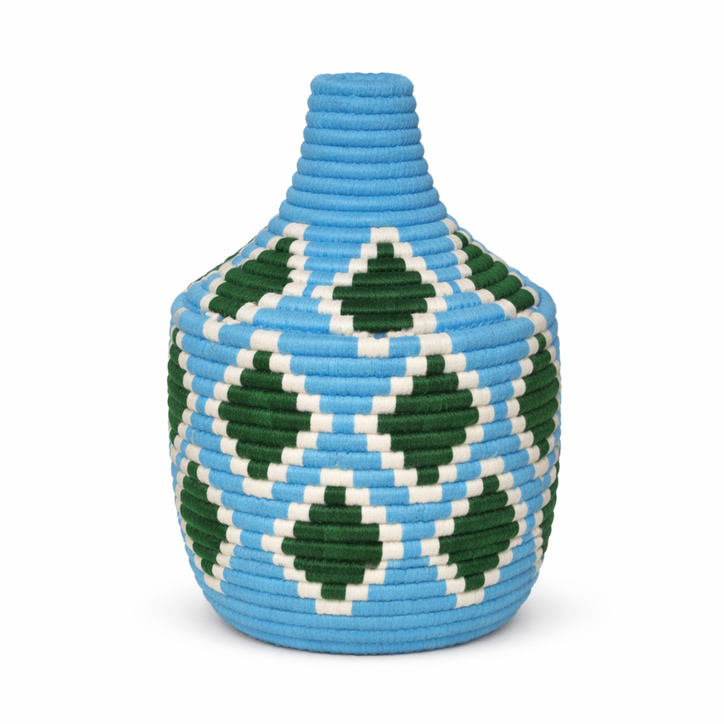 Ocean Mosaic Basket Handwoven Decorative Basket