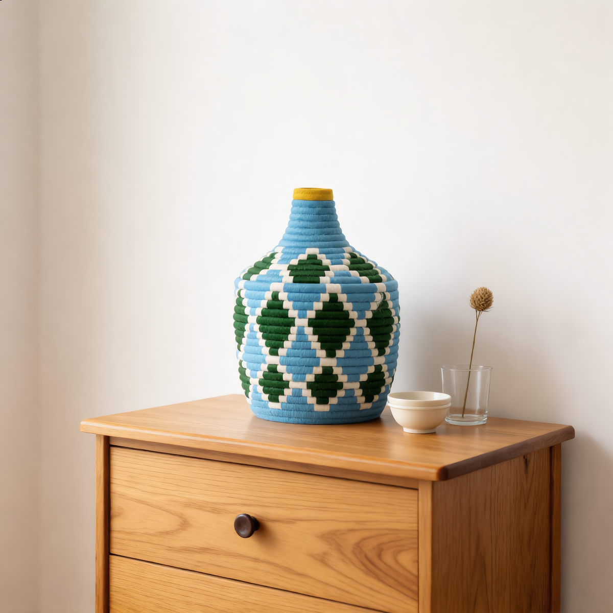 Ocean Mosaic Basket Handwoven Decorative Basket