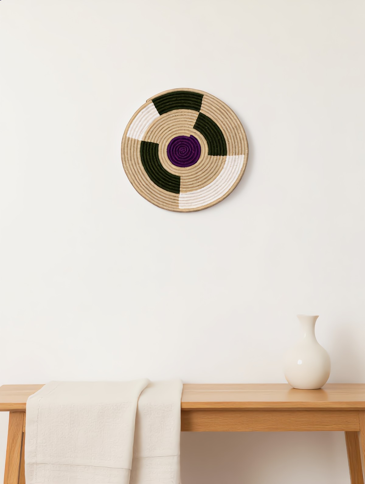 Panier mural africain tressé à la main – 35 cm