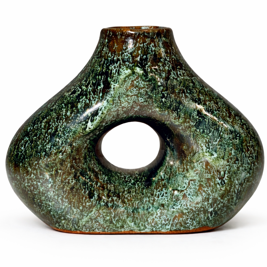 Vase rond ajouré en céramique