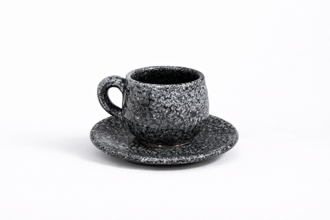 Ceramic Espresso Cup with Saucer – Glossy Espresso Coffee Cup – 35 ml