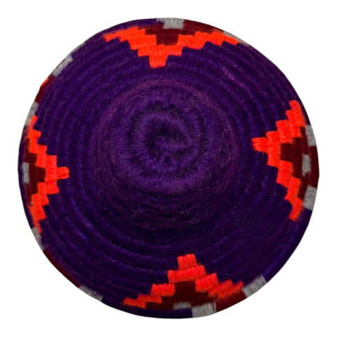 Panier Violet Motif Tribal – Décoration Bohème Naturelle Tissée à la Main